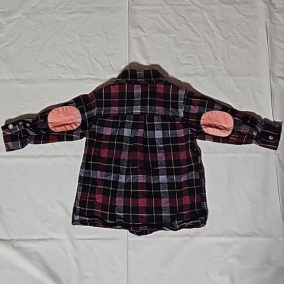 Andy & Evan Boy 12-18 Month Plaid Long Sleeve Button Front Shirt w/Elbow Patches - Picture 5 of 11